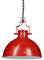 Relaxdays Hängelampe Industrial, Eisen, Kette, neigbar, einflammig, schwarz-weiße Akzente, HxBxT: 154 x 41 x 41 cm, rot