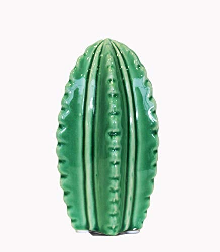 Keyhomestore- Cactus decorativo, realizzato in ceramica Made in Italy, color verde, ideale per arredo casa e ufficio arredamento creativo ideale bomboniera e idea regalo per amici e parenti.