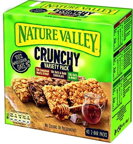 Nature Valley Crunchy Variety Pack Cereal Bars 42g (Pack of 40 Bars)