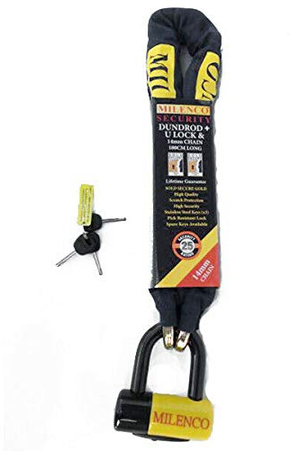 Milenco Dundrod U Lock & 14mm Chain 1.4 Metre Motorcycle Scooter Motorbike Security Locking Device