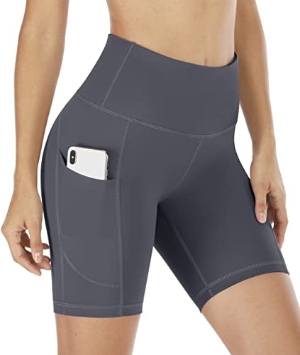 IUGA Kurze Sporthose Damen mit Tasche Radlerhose Damen High Waist Kurze Hose Damen Laufhose Sommer für Yoga Pilates Gym Joggen