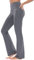 baleaf Yogahose Damen High Waist Schlaghose Bauchkontrolle Freizeithose Baumwolle Sporthose lang Yoga Pants mit Taschen Regulär/Groß Grau M