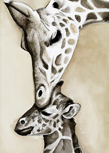 Reofrey Diamond Painting 5D Diamant Peinture Noir Et Blanc Girafe DIY Cristal Strass Peinture Plein Forage Broderie Artisanat Point De Croix Chambre Salon Décoration Murale 30x40cm