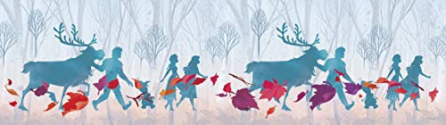 AG Design Frozen 2 Silhuette Disney Decorative Wall Border for Childrens Bedroom 14 cm WBD 8160, Polyvinyl Chloride, Blue, 5 m x 0,1m