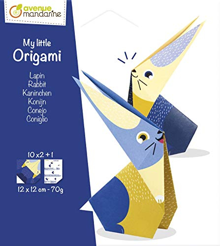 Avenue mandarine OR507C - Packung My little Origami mit 20 Origami Blätter 12x12 cm, Kaninchen