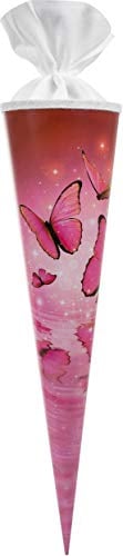 Goldbuch Schultüte Schmetterlingstraum 70 cm rund Schmetterlinge in pink rosa