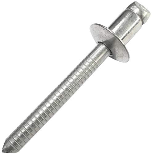 AERZETIX - Juego de 10 remaches ciegos estándar Ø6x8mm con cabeza plana en acero inoxidable A2 - DIN 7337 A - remache pop con ruptura de vástago - C48303
