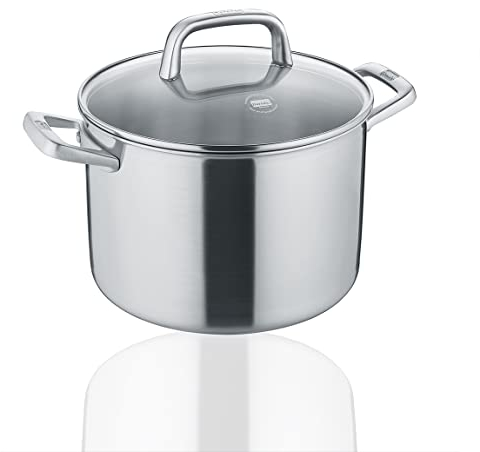 Berndes Pentola Tricion Resist 24 cm, pentola con coperchio da 7,5 l, per tutti i piani cottura, incl. induzione, rivestimento antiaderente