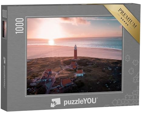 puzzleYOU: Puzzle 1000 Teile „Texel: Luftaufnahme von einem Leuchtturm, Niederlande“ – aus der Puzzle-Kollektion Texel, Deutschland