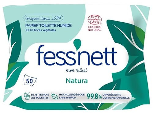 Entretien FESS'NETT - 50 Papier Toilette Humide Natura - Lot De 4 - Vendu Par Lot