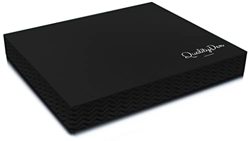 Quality Den Balance Pad, Rutschfester Weichschaum, Balancekissen für Stabilität und Koordination - Hilft, die Tiefenmuskulatur zu Stärken - Inklusive e-Übungshandbuch (48x40x6 cm, Schwarz)