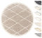 Wohnzimmer Shaggy Teppich Ø200 cm Beige Diamantmuster, Super Soft Moderner Hochflor Teppich
