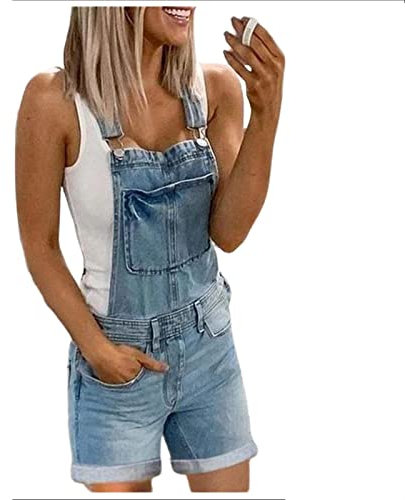 Salopette Jeans da Donna Salopette di Jeans Pantaloni Corti Salopette di Jeans Salopette Corta Jeans Vintage Pantaloni Larghi Pagliaccetto Pantaloni con Bretelle Pantaloni Tuta Salopette di Jeans