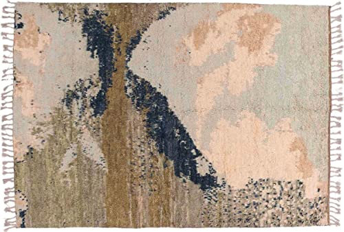 RUG PRINCE Afghan Berber Maroccan Design Teppich 170x240 Handgeknüpft Blau Modern Orient