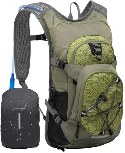 Everfun Hydration Backpack 18L with Water Bladder 2L/3L Hiking Water Backpack Women Men Hydration Pack Insulated Lightweight Day Hydropack with Storage for Hiking, Biking, Running, Festival