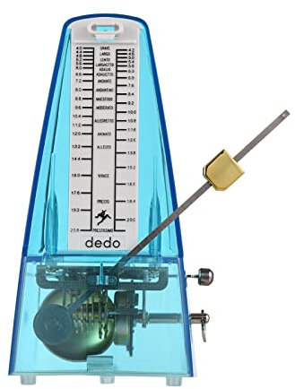 Irfora Transparentes mechanisches Metronom mit Glocke Universelles Aufzieh-Metronom mit lautem Sound Beat-Auswahl Geschwindigkeitsregler für Gitarre, Klavier, Violine, Trommel*