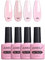 AIMEILI Gel Nail Polish Set, Nude Gel Polish Set Soak Off UV LED Glossy Nail Salon Set Gel Varnish Nail Art Manicure Pedicure, Long Lasting & Easy to Apply 4pcs X 10ml - Kit27