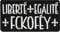 Liberté, Egalité, Fckofé Patch lustiger Aufnäher Spaß Sticker zum annähen/aufbügeln | F*ck off Applikation Jeans Flicken Kleidung reparieren Bügelbilder für alle Stoffe | 75x40mm
