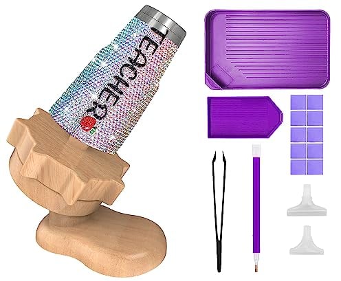 Tilted Tumbler Turner for Rhinestone Diamond Tumblers, Tumbler Turner Tool for Bling Making, Use to Apply Rhinestones to 20 OZ, 30 OZ, 40 OZ Cups, Manual Cup Spinner for Crafting