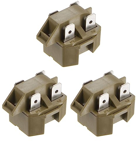 PATIKIL IC-4 2262185 Start Relay Run Capacitor 220V Overload Protection for Refrigerator Compressor 2262185 / WP2262185 / 2262181 / WP2262181 Pack of 3