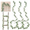 3 Stück Künstliche Blumengirlande Rosengirlande Künstlich Girlande Hochzeit Rosengirlande Künstliche Seidenblume Rosen Kunstblumen Hängende Girlande für Hochzeit Party Wand Garten Deko Weiß Rosen