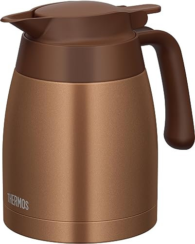 Thermos TTB-1001 BWG Pot en acier inoxydable, 1 l, marron doré, pot thermique, pot de table, structure de bouteille magique, rétention de la chaleur