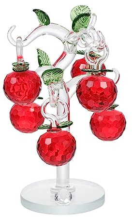 ifundom 1 Set Crystal Apple Tree Perfume Bottles Decorative Fruit Figurine Glass Fruit Tree Statue Hand Mini Figurine Crystal Apples Tree Ornament 3d Decorative Tree Christmas