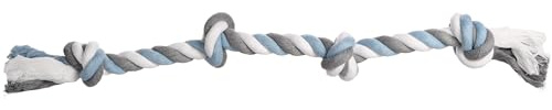 Flamingo HS Baumwolle Jim KNOTENKNOCHEN 4 Knoten BLAU/Weiss/GRAU 60CM