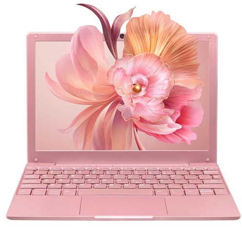 UDKED Small Mini Laptop, 10.1 inch (0.79 kg),Ultra Thin and Lightweight Windows 11 Notebook Laptops,Celeron N4020, 8GB DDR4,TF Card,Type-C,Perfect for Kids and Adults Computer(Rose Gold, 8G+960G SSD)