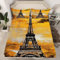 Bettlaken Eiffelturm, Spannbettlaken 180x200 cm Paris für Boxspringbett Weiche Mikrofaser Spannbetttuch 3D Bed Sheet mit 2 Kissenbezüges für Kinder Erwachsene BL900