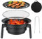 PIQUEBAR Barbecue coreano con borsa per il trasporto, piccolo barbecue portatile a carbonella, pieghevole, rotondo, per campeggio all'aperto, nero