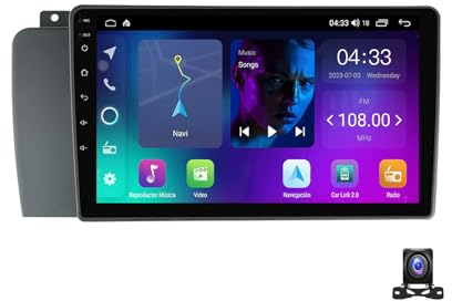 DEHIWI Doppel DIN Radio Mit Navi, 9 Zoll Touchscreen, 2 Din Autoradio MP5 Player Für Volvo XC70 V70 S60 2004~2007 Unterstützt BT, Radio FM/RDS, DSP, Carplay/Auto, Lenkradsteuerung,4 core nf1 1g+32g