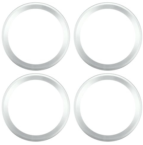 X AUTOHAUX Universal 8 Subwoofer Speaker Rings Cover Spacers Speaker Audio Decorative Circle without Mesh Grille ABS Silver Tone - Pack of 4