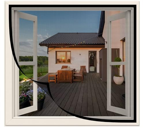 reti zanzariere per finestre,155x150cm Zanzariera antizanzare,zanzariera lavabile e traspirante,riutilizzabile,per ante scorrevoli,finestre ad anta singola/doppia,Nero