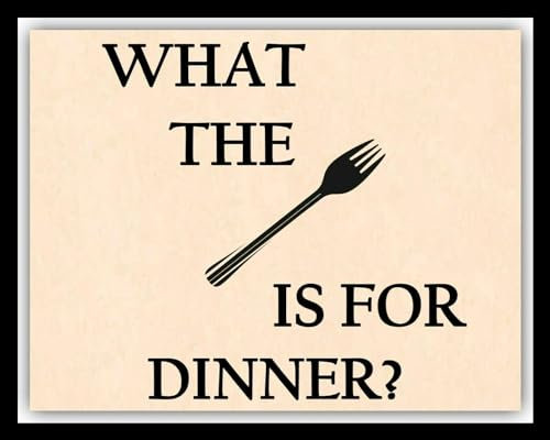 Biopracess Metal Tin Sign What The Fork Is For Dinner Family Kitchen Metal Plaque Sign Others Listed Sign Square Sign 12x12 inches