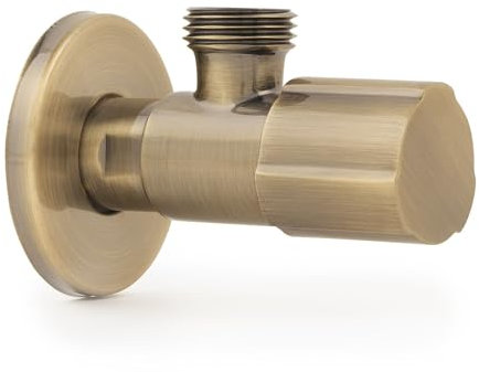 LAXARA Farbiges Eckventil 3/8 bis 1/2 x 1/2 Wandanschluss in auswählbaren Farben | Eckventile in auswählbaren Größen und Farben | (Antikes Bronze, 3/8 Zoll)