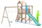 Dunster House Wooden Climbing Frame – Double Swing, Slide, High Platform, Monkey Bars & Cargo Net – Outdoor Playset for Kids, BalconyFort