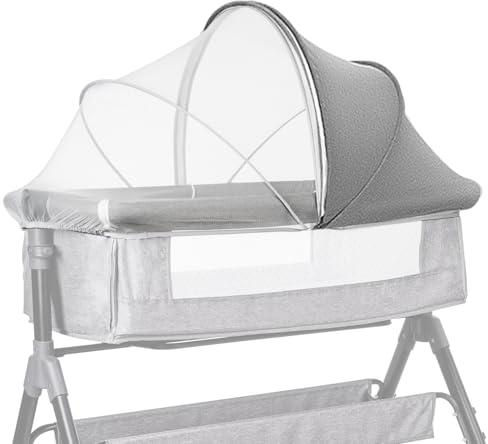 JUMUAO Universal Moskitonetz Babybett,Mückennetz für Kinderbett,Baby Insektenschutz mit Reißverschluss,Dauerhaft Fliegennetz für Babybetten,Stubenwagen oder und Laufstall,110×55cm (Weiß-A)