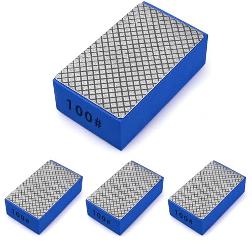 EGOFIX 4pcs Diamond Hand Polishing Pads for Ceramic Tile Glass Grinding,Sanding Blocks Polishing 100#
