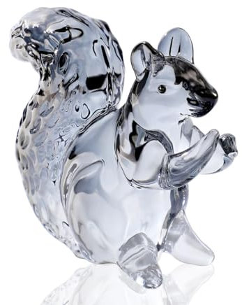 Kristall-Glas-Eichhörnchen-Figur, graues Eichhörnchen-Dekor, Statue, niedliches Tier-Ornament, handgefertigte Skulptur für Heimdekoration