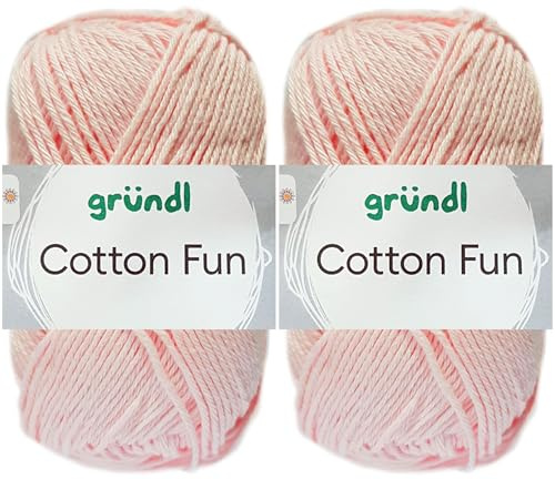 2x50 Gramm Gründl Cotton Fun Häkelgarn aus 100% Baumwolle inkl. Anleitung für Meerschwein (37 Orchidee)