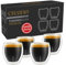 Creano Premium Double-Walled Espresso Glasses 100 ml - Set of 4 - Catering Quality - 100% Dishwasher Safe - Thermal Glass - Double Wall Glass