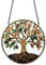 PLIGREAT Sonnenfänger Mit Lebensbaum Motiv Gebeizt Sonnenfänger Aus Acrylglas Goldener Baum Für Terrasse Und Garten Hängender Baumschmuck Für Wohnzimmer Schlafzimmer Spielzimmer Fensterdekoration