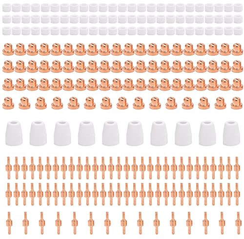 Elektroden -Düsen -Cups -Kit PT 31, Kupferverbrauchsmaterialien für Schweißmaschine, hochwertiges Zubehör, einfach zu installieren, robust und langlebig, verbessert die Effizienz (235-piece set)