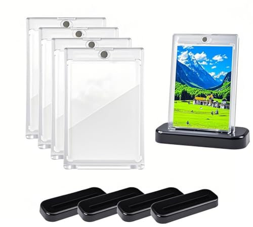 Neuytiky 4pcs Magnetic Card Holder 35PT Magnetischer Kartenhalter, Schutzhüllen für Top Loader Karten, Ideal für Sammler, Spieler & Kindergeburtstagsgeschenke