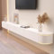 Meuble TV mural moderne avec grand tiroir - Élégant meuble TV flottant pour salon et bureau - 160 cm - Blanc