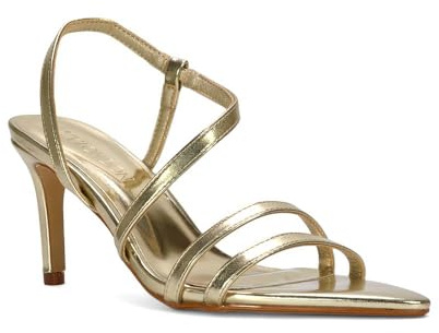 ESSEX GLAM Women's Stiletto Heel Strappy Sandals Ladies Synthetic Leather Point Toe Party Heeled Shoes Size 3-8