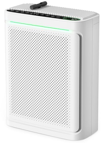 VOOPNU Purificatori d'aria per la casa con superficie di copertura dell'esposizione di qualità dell'aria fino a 2152 mq dotati di filtro HEPA lavabile True H13 HEPA con spugna profumata, per camera da