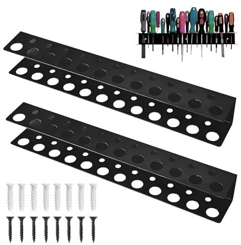 Zyluniy Organisateur de Tournevis, 2 pièces Wall Mount Screwdriver, Support de tournevis pour ateliers, Porte-tournevis et pinces pour garage (Noir)
