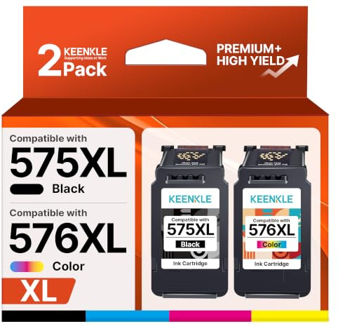 575XL 576XL Ersatz für Canon Druckerpatronen 575 576 Pixma TR4755i Patronen | für Canon Pixma TS3750i Patronen TS3550i TS4750i TR4751i TS3551i TS3750i TS3751i TS3752i TR4756i (575 Schwarz, 576 Farbe)